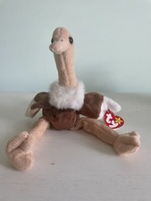 RARE VINTAGE TY Beanie Baby "Stretch The Ostrich" Retired 1997 - ERRORS
