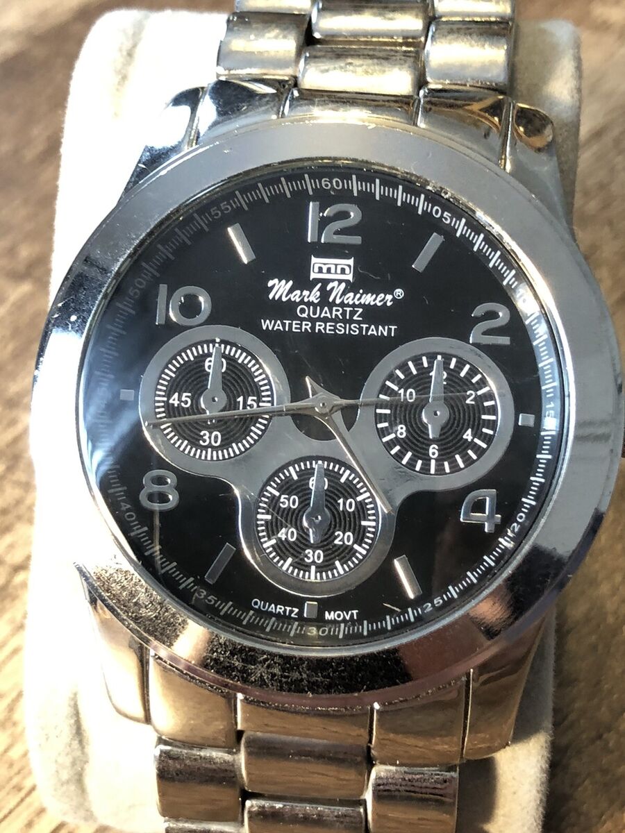 Vintage Mark Naimer Mens Watch Silver Tone Quartz Wristwatch Vintage Mark Naimer Mens Watch Silver Tone Quartz Wristwatch