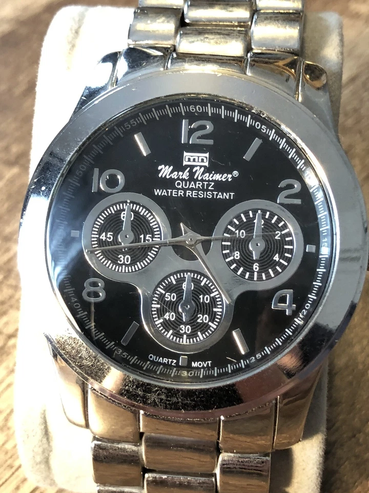 Reloj Pulsera Hombre Mark Naimer Vintage Tono Plateado Cuarzo Batería Nueva Foto 2 de 4