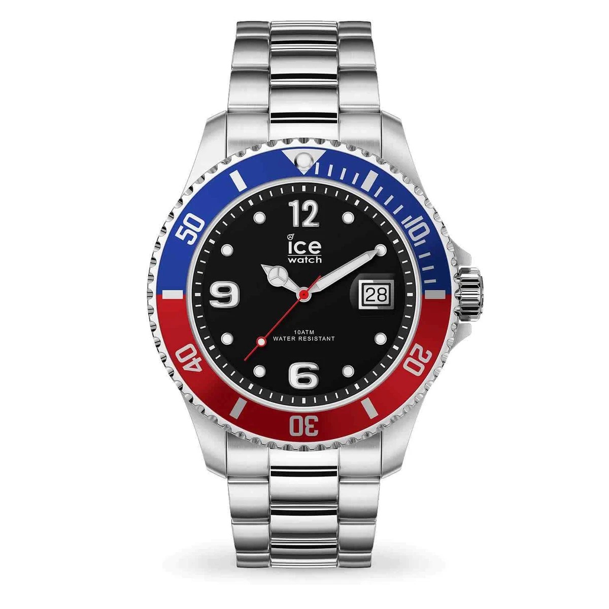 Montre glace quartz cadran noir lunette Pepsi montre unisexe 016545