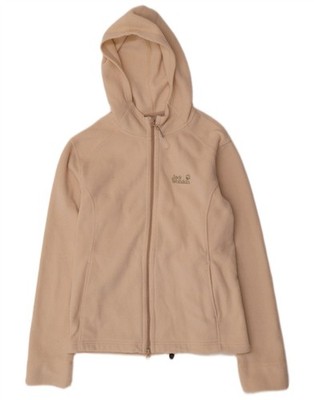 Jack Wolfskin Damen Fleecejacke Grafik Kapuze UK 18 XL Off White ZG10