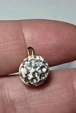 3 White & Rhinestone Ball Buttons