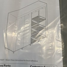 Triple Modular Fabric Wardrobe – Customizable Storage, Hanging & Shelves, Grey/B