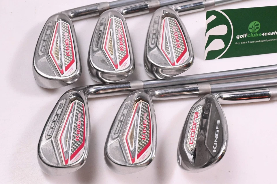 Ladies Cobra King F8 Irons / 6-PW+SW / Ladies Flex Aldila Rogue Pro 55 Shafts - Image 2 of 4