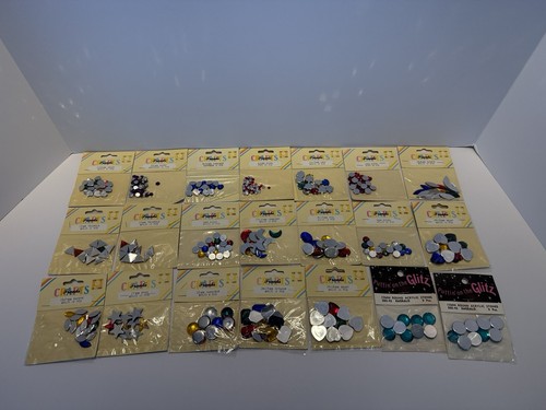 Frank’s Crafts Vintage Rhinestones Lot Of 21 Packages Multiple Sizes & Colors