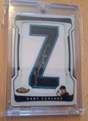 Gaby Sanchez /175 Letter Autograph Patch Topps Finest Miami Florida Marlins