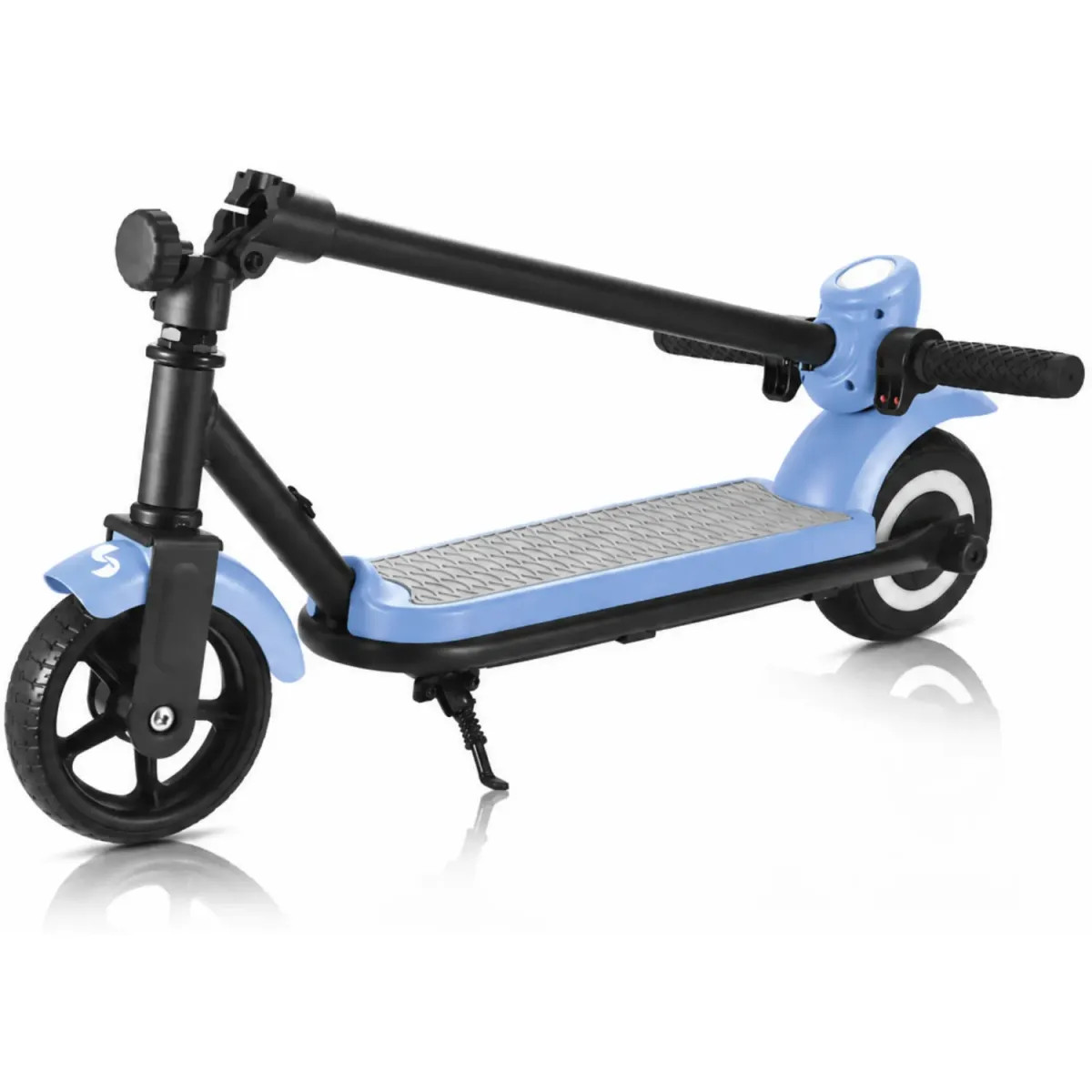 Monopattino Elettrico 24V per Bambini Blu Pieghevole 3 Velocità LED foto 6