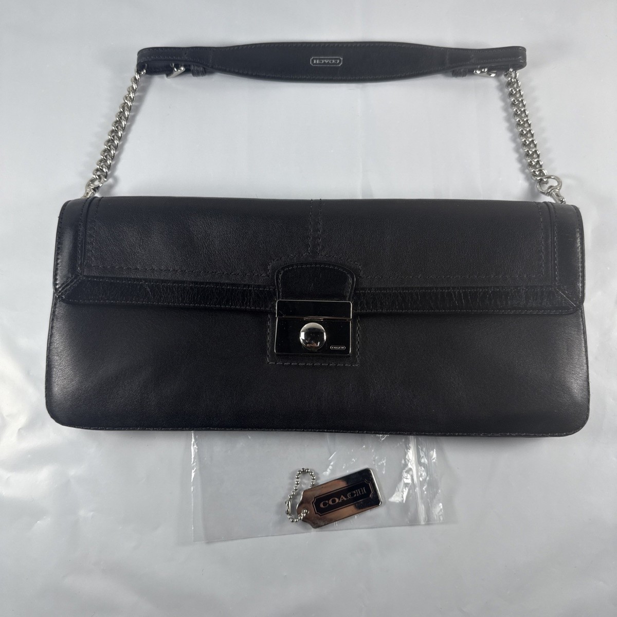 Coach Legacy Black Leather Convertible Clutch Shoulder Bag