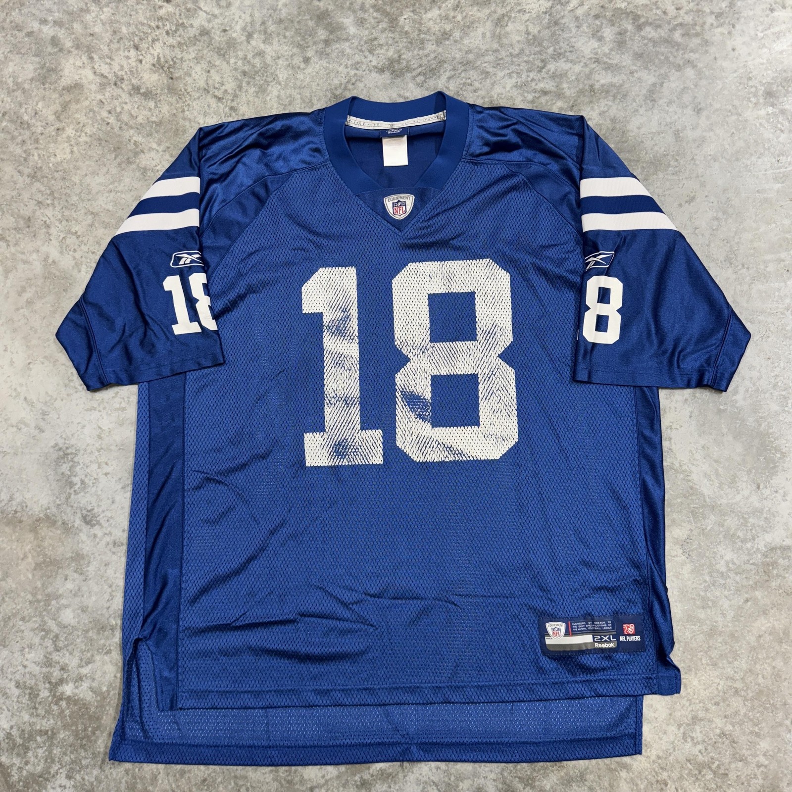 Indianapolis Colts Jersey Mens 2XL Blue NFL Football Reebok Peyton Manning 18