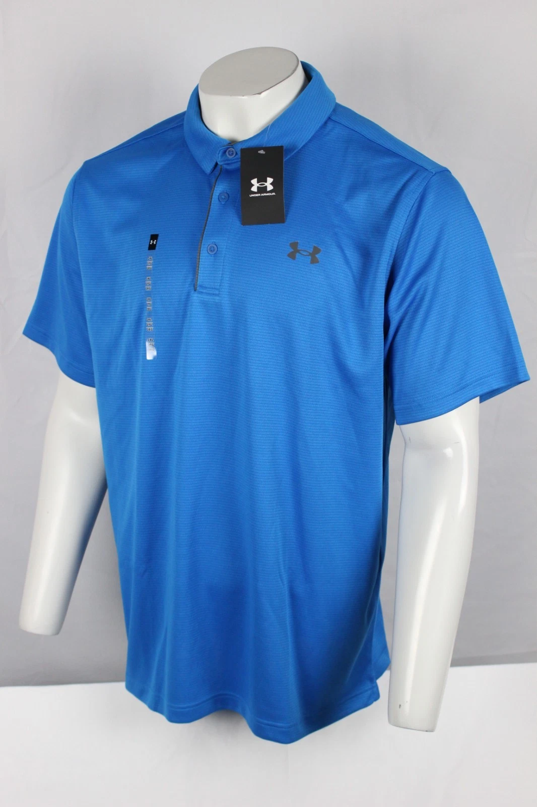Under Armour Men's Tech Polo Short Sleeve Shirt Tech Photon Blue Pitch Gray 406