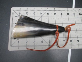 Small 7 inch long Powder Horn for Historical Reenacting Good Condition