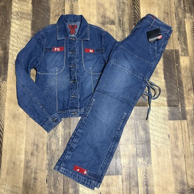 NWT Vintage Marithe Francois Girbaud Womens 2 Pc Red Shuttle Jacket 3XL Jeans 31
