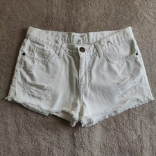 Current/Elliott the Boyfriend Sugar White Denim Shorts Size 0