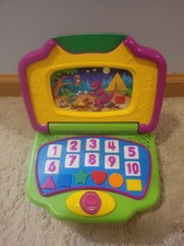 Vintage Barney The Purple Dinosaur Interactive Laptop Mattel with 1 Cartridge