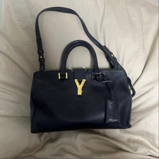 YSL Saint Laurent Handbag Crossbody Shoulder Bag Black Leather Y-Logo Women's