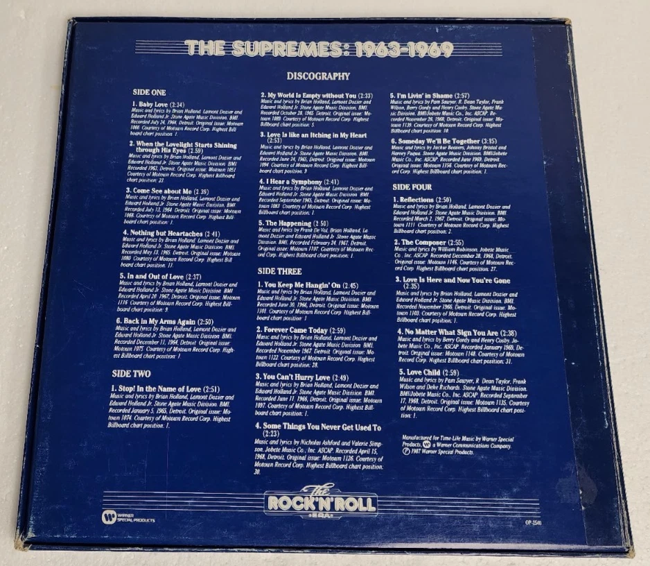 The Supremes 1963-1969 Time Life Box Set SRNR-12 US 1987 Vinyl 2LP - Image 4 of 4