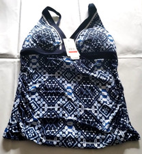 Tommy Bahama Mare Navy Cowrie OTS Shirred Tankini Size XS/TP