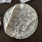 Vintage Crochet Doily Beige/White Square/round Lot of 4 Linen/cotton — photo 3