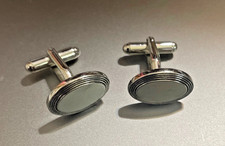 Vintage Pair Of Silvertone Cuff Links For Tuxedo Or Shirt