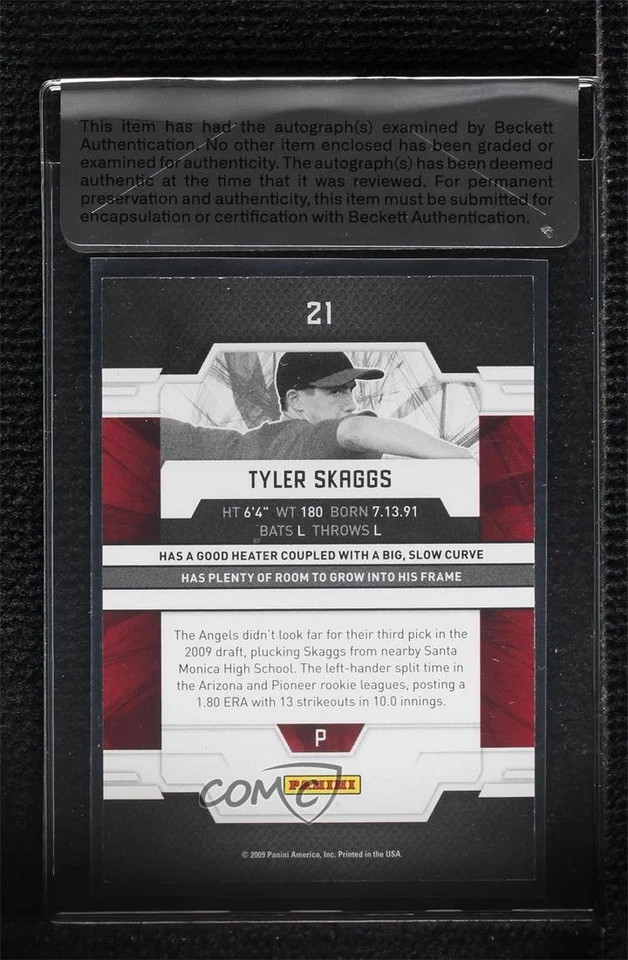 Donruss Elite 2009 edición extra Tyler Skaggs #21 auténtico automático Foto 2 de 2
