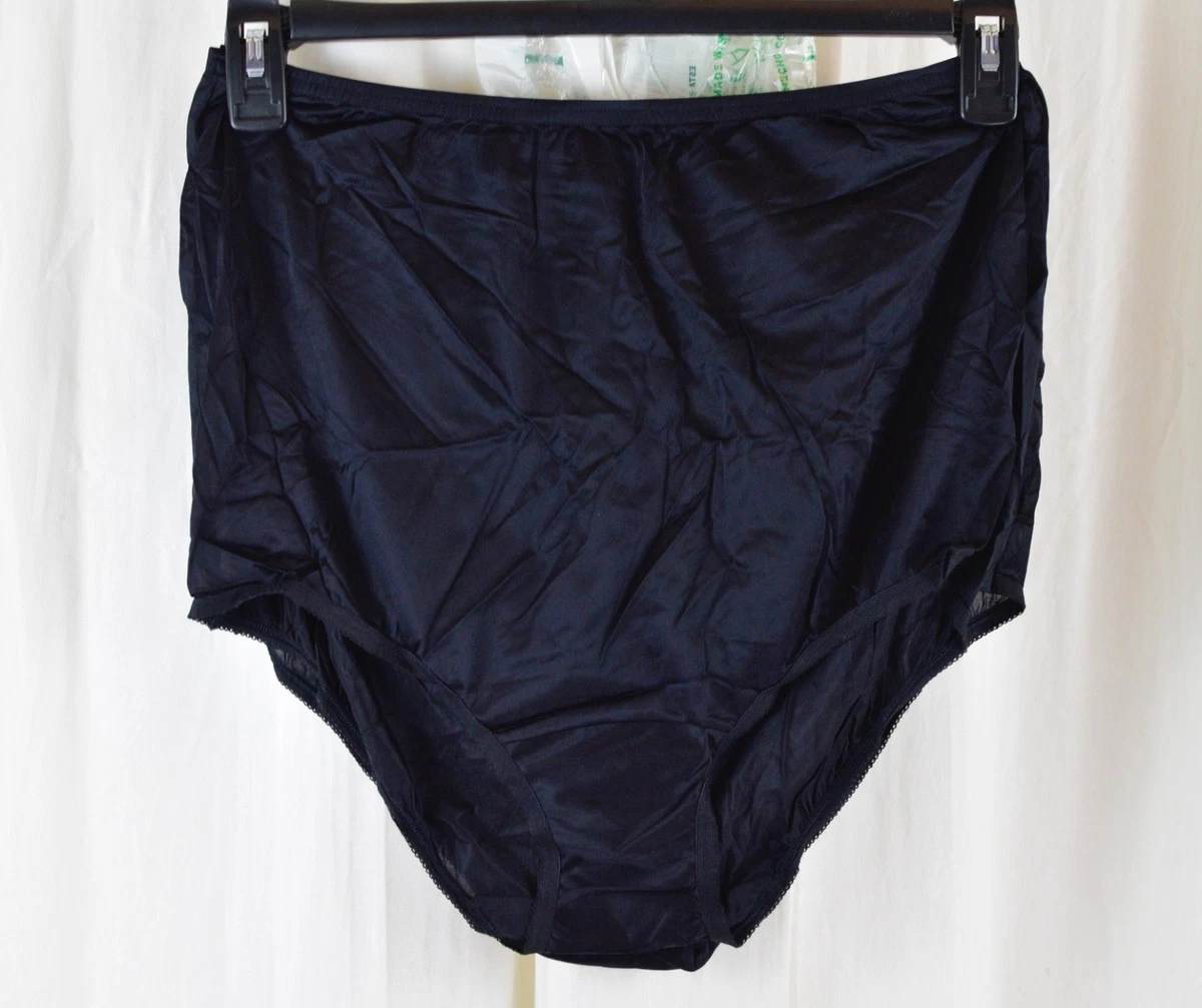 3 Pairs Vanity Fair Seamless Strata Hi Cut Panty Brief Blue Jewel 13211 Sz- 8/XL