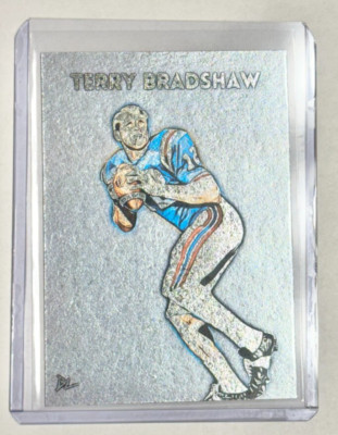 Terry Bradshaw Platinum Artist Signed ''Louisiana Tech Bulldogs'' Trading Card 1/1
