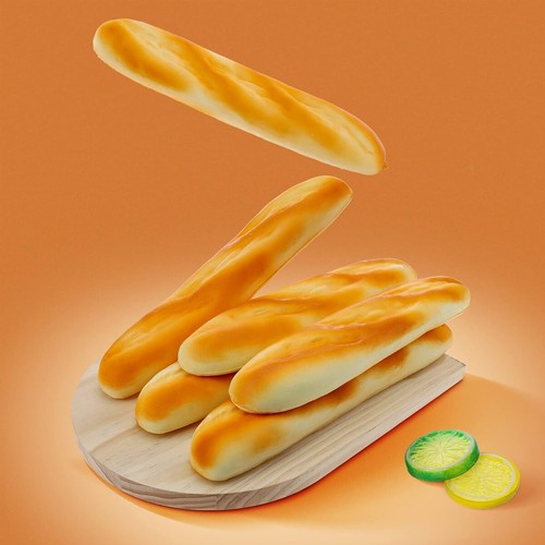 2pcs Realistic Long Fake Bread Food Display Model for BakeryCafe Home Decoration - Picture 9 of 12