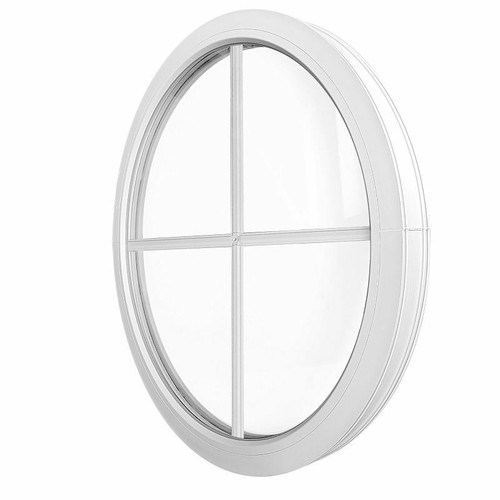 Rundfenster Fest Weiss Kunststoff mit Innenliegende Sprossen 2-fach Verglasung - Bild 4 von 8