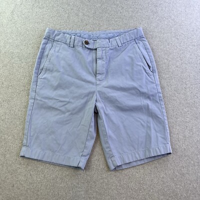 Brooks Brothers Bermuda Shorts Mens 32 Blue Flat Front Slash Pockets Casual Golf