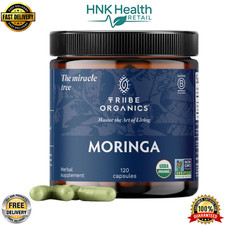 TRIBE ORGANICS 1800mg Organic Moringa Oleifera Powder for Energy - 120 Capsules