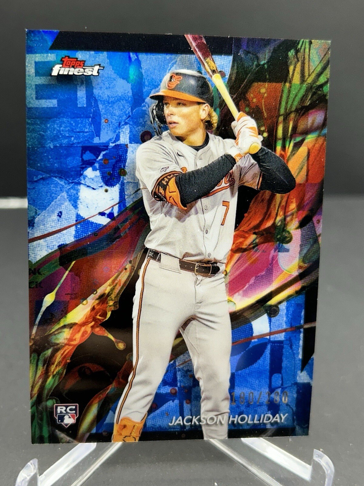 2024 Topps Finest Jackson Holliday RC Blue /200 Baltimore Orioles #76