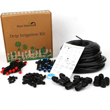 200Ft Drip Irrigation System Kit, Quick Connect Adjustable Sprinkler, DIY Slow W