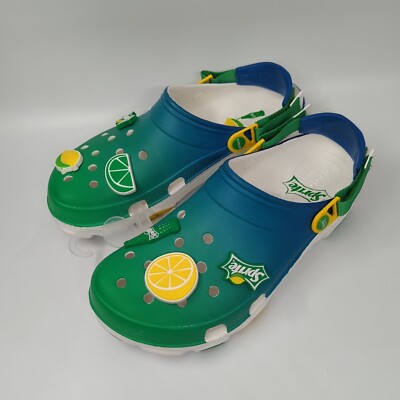 Crocs x Sprite All Terrain Clogs Comfort Sandals Green/Blue Men's Size 14 NEW
