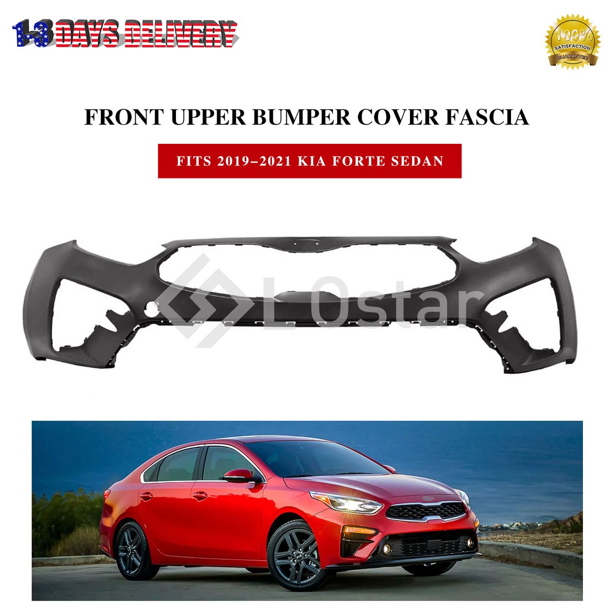 Front Upper Bumper Cover Fascia 86511M7000 For 2019 2020 2021 Kia