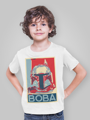 Boba T-Shirt Mandalorian Star Wars Boys Girls Movie Retro Children