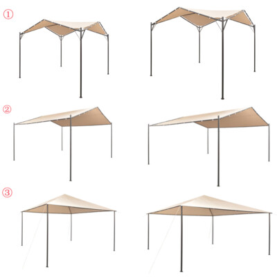 Garten Gartenpavillon Pavillon Festzelt Partyzelt Stahl 4x4 m/3x3 m Beige Choice