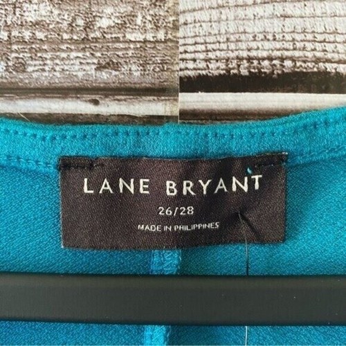 Lane Bryant Women's Top Size 26/28 Teal Draped Neckline Cap Sleeves NWT - Picture 5 of 6