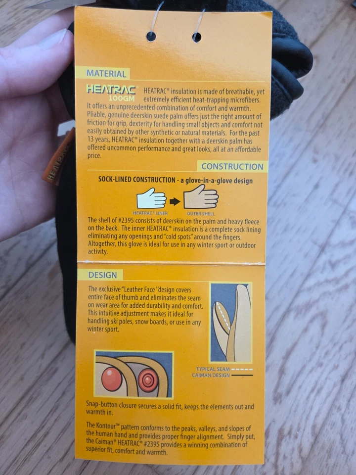 Guantes aislantes Caiman 2396 piel de ciervo palma polar espalda Heatrac XS nuevos Foto 3 de 4