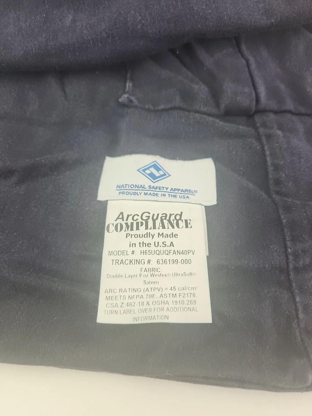 Arc Guard Rating 40 National Safety Apparel H65UQUQFAN40PV  Universal Size Navy  image 18