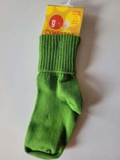 NWT Girls med lg 4 5 y Gymboree MOD ZEBRA green cuffed socks 2004 vtg