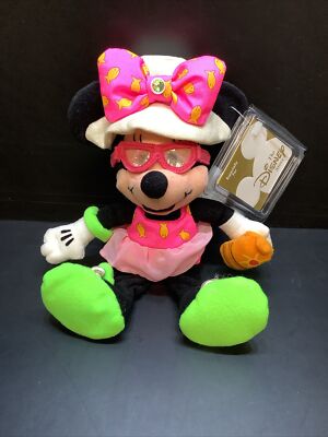 Disney Store Minnie Mouse Plush Soft Toy Bean Bag Birthstone Month August  NEW UK