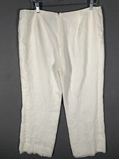 Lauren Ralph Lauren Women's Linen Pants Size 16 White Lined Zip back