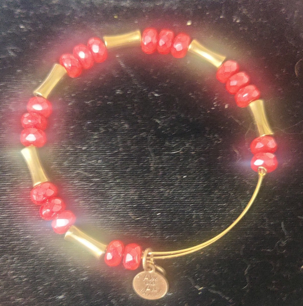 Alex and Ani red and gold tone beaded Bracelet