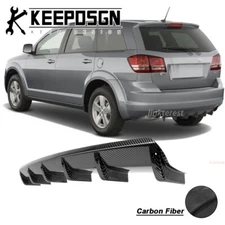 For Dodge Journey CARBON FIBER Curved Rear Bumper Diffuser Splitter Shark Fins