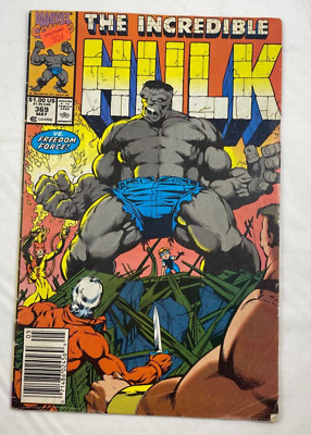 The Incredible Hulk #369 - 1988 Marvel Comics - Vs Freedom Force - Newsstand  VG