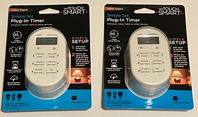TWO - My Touch Smart By Jasco 26892 Indoor Simple Plug-In Digital Timer White