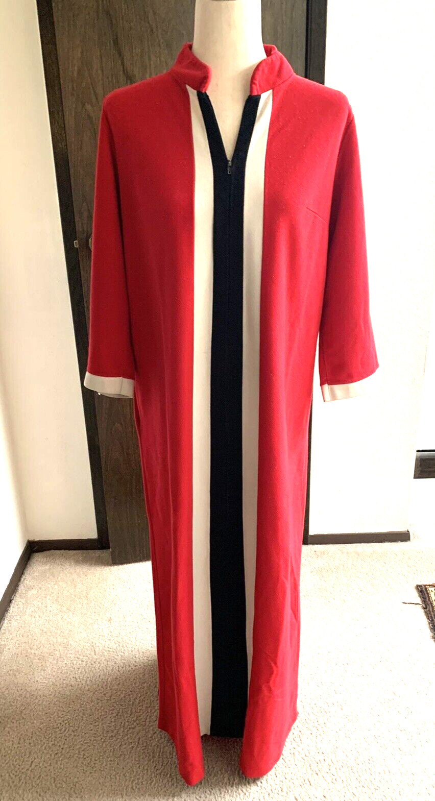 Vintage JC Penney 70s Robe Velour Color Block House C… Gem