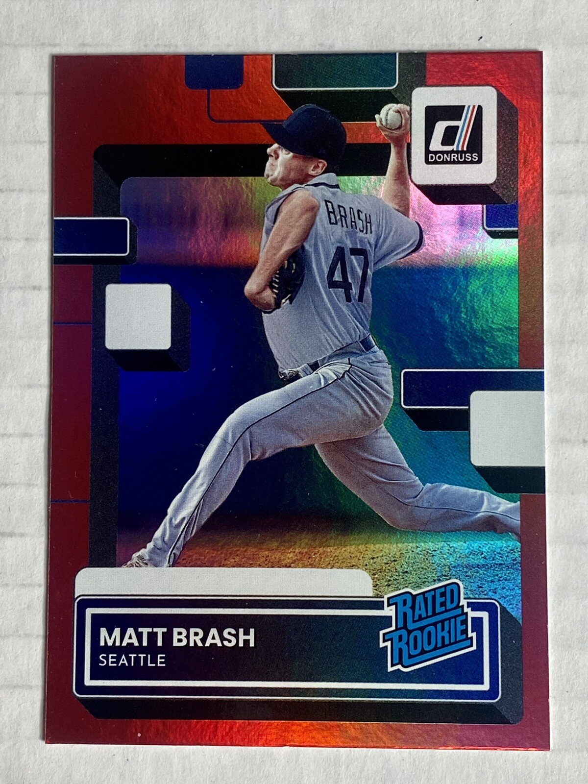 MATT BRASH MARINERS 2022 DONRUSS HOLO RED PARALLEL RATED ROOKIE CARD 77 eBay