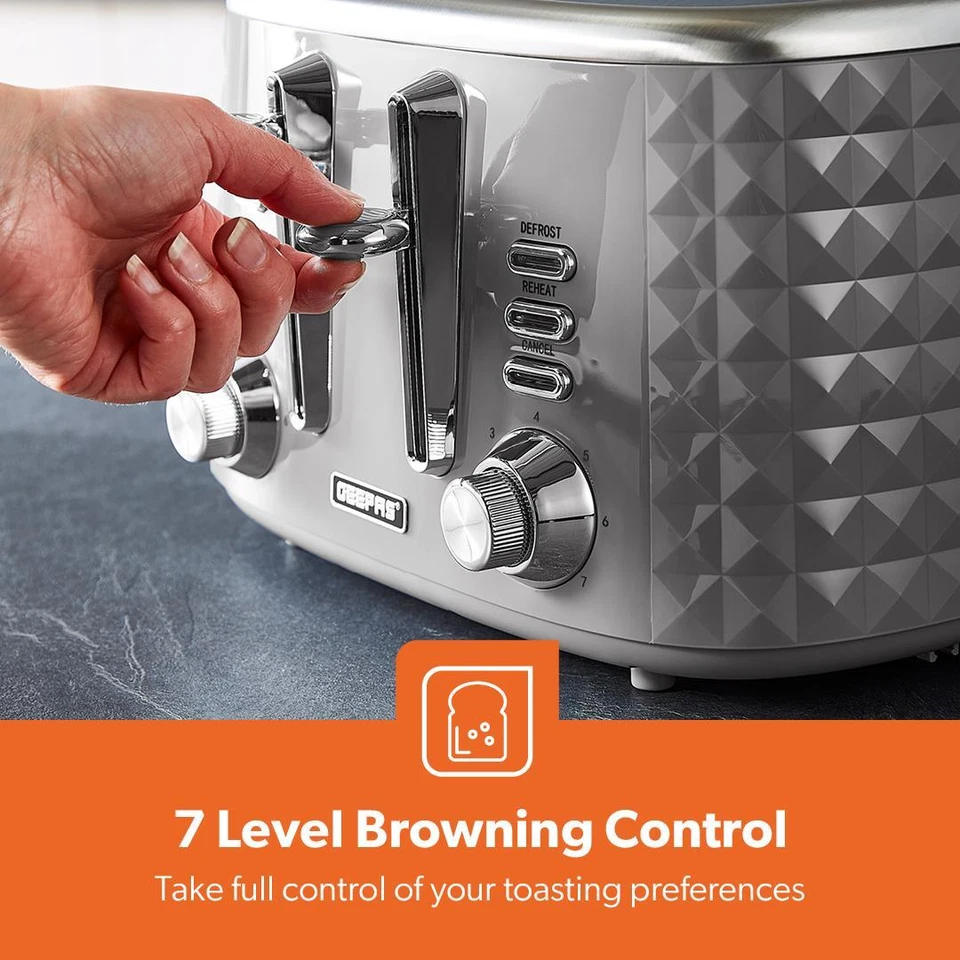 GEEPAS Digital 20L Microwave, Argyle Colletion 1.7L Kettle & 4 Slice Toaster Set - Image 4 of 4