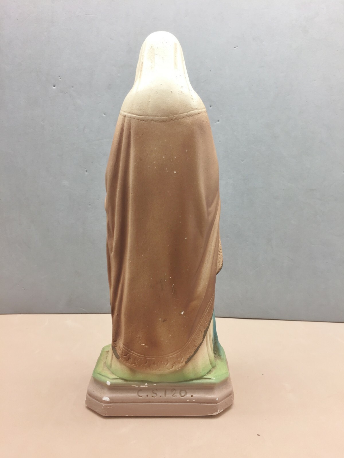 Saint St Anne & Child Mary Chalkware Figure Figurine Statue 8 1/2